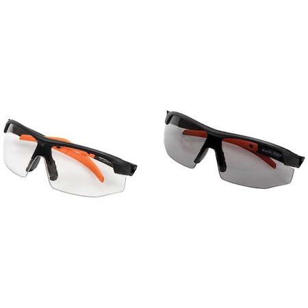 Safety Glasses, Semi-frame Clear / Gray